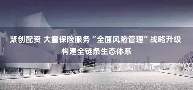 聚创配资 大童保险服务“全面风险管理”战略升级 构建全链条生态体系